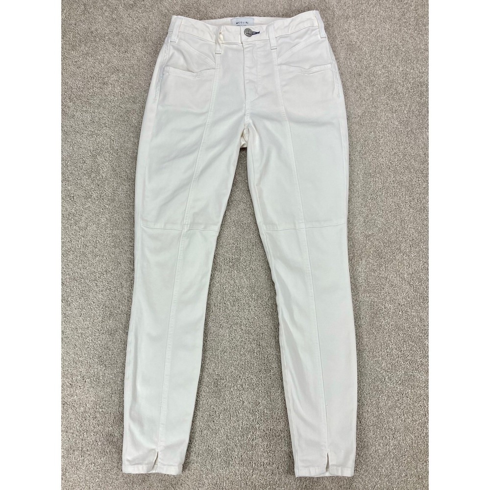 McGuire San Pietro Cargo Skinny Ankle Jeans Women 26 White Split Hem Minimalist